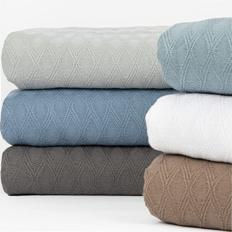 Aston and Arden Luxury Eucalyptus Cotton Bed Blankets, Soft, Bed Size and Color Options