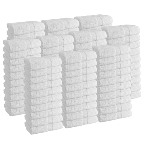 Arkwright Admiral Bathroom Hand Towels (12-Pack), 16x27 in., White, Cotton/Poly Blend, Size: 16 x 27