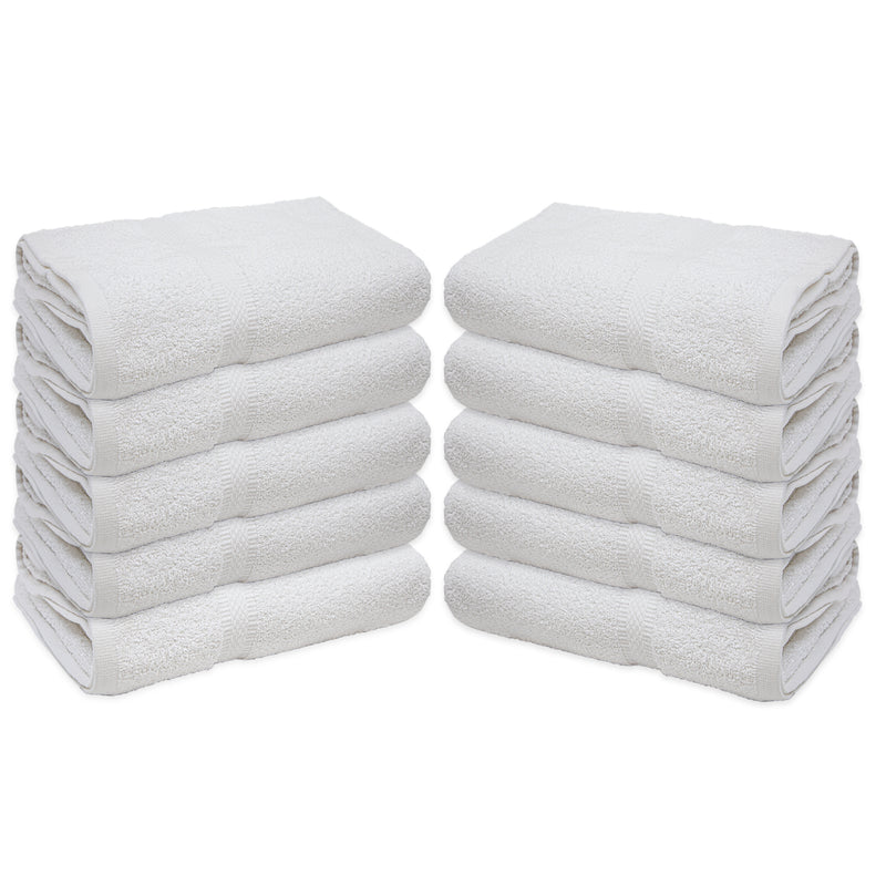 Admiral Hospitality Bath Towels (Bulk Case of 60), 24x48 in. or 24x50 in., White Blended Cotton