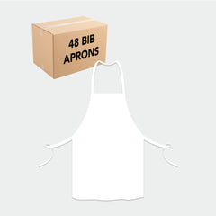 Bib Aprons with Adjustable Ties, Spun Polyester, 3 Colors, Buy in 12-Packs or a Bulk Case of 48
