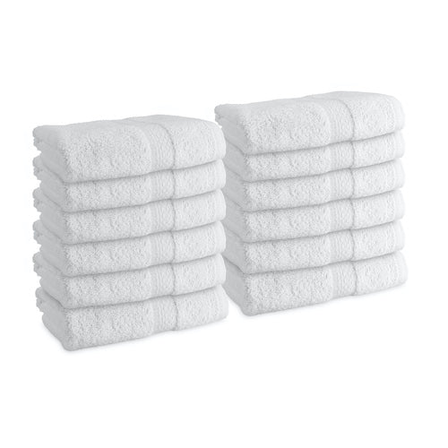 Admiral Hospitality Hand Towels 12-Pack 16x27 or 16x30 in., White Blended Cotton
