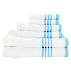 Metro 6-Piece Bath Towel Set, Two Each - Washcloths, Hand Towels & Bath Towels, Cotton, 6 Color Choices, Buy a Set or a Case of 12 Sets