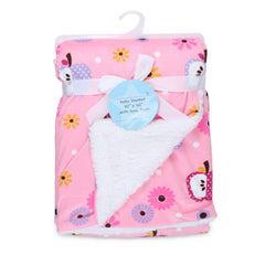 Baby Blankets, Soft Flannel Polyester & Fleece, 30x40 in., 3 Styles, Buy a Bulk Case of 24