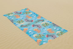 Printed Velour Beach Towel Jellyfish Design 30x60in. Buy One or a Case of 24