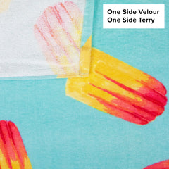 Printed Velour Beach Towel Popsicle Design 30x60in. Buy One or a Case of 24
