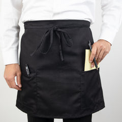 Half Bistro Aprons, Two Pockets, Adjustable Ties, 18x30 in., Poly Cotton, Buy a 12-Pack or a Case of 48