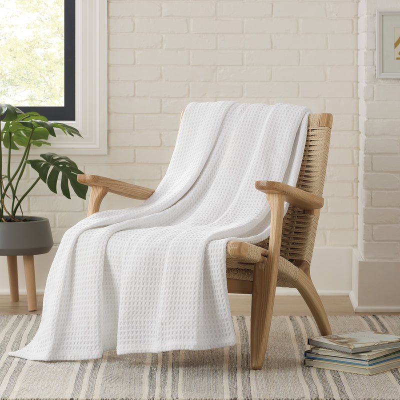 Aston and Arden Luxury Waffle Weave Cotton Throw Blanket (50x70), Warm Blanket for Bedrooms, Livingrooms, and Travel