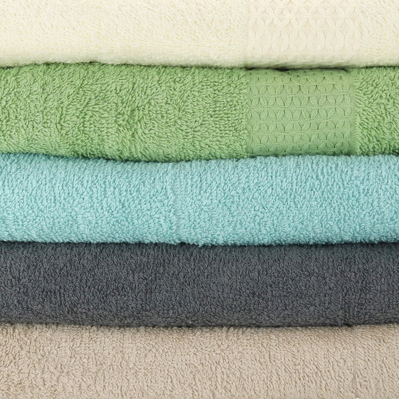 Essentials Bath Towels Assortment, Cotton Terry, 24x48 in., Assorted Colors, Buy a Case of 24 Bath Towels