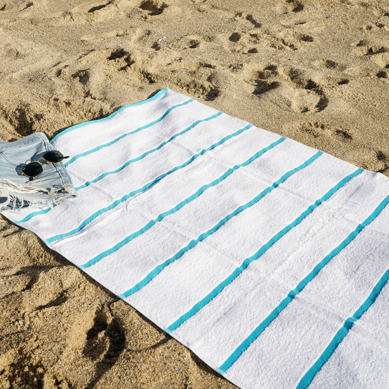 Las Rayas Pool Towels 4-Pack Horizontal Fine Stripes 30x60 in. Cotton, Buy Set of 4 or Case of 24