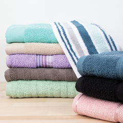Luxuriance Bath Towels Assortment, Cotton Terry, 27x52 in., Assorted Colors & Styles, Buy a Case of 36 Bath Towels