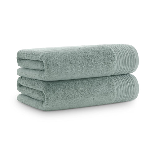 Aston and Arden Anatolia Turkish Bath Towels (2 Pack), 30x60, 600 gsm, Woven Linen-Inspired Dobby, Ring Spun Combed, Green