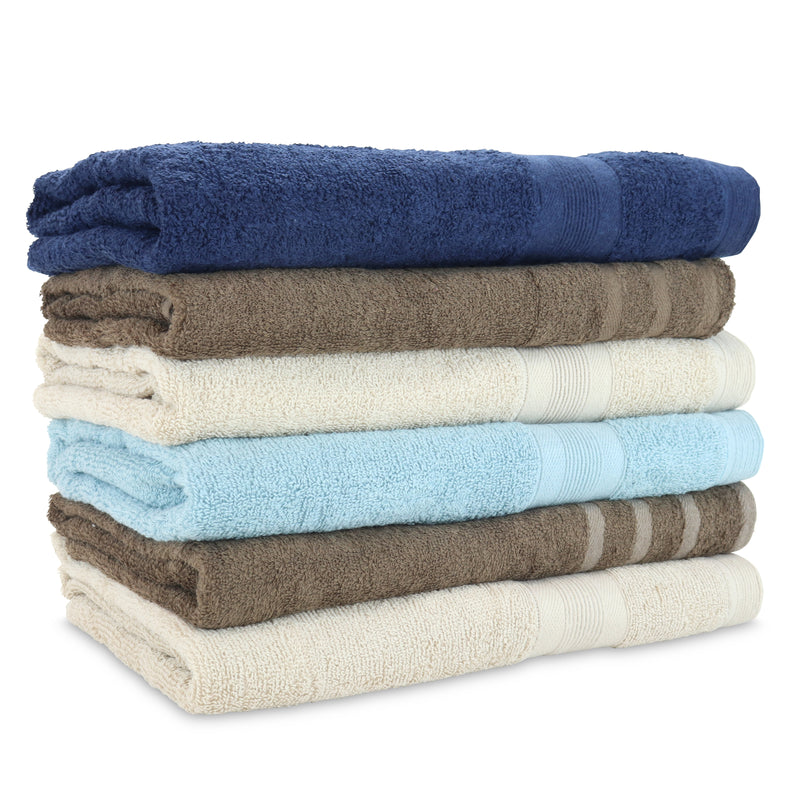 Luxuriance Bath Towels Assortment, Cotton Terry, 27x52 in., Assorted Colors & Styles, Buy a Case of 36 Bath Towels