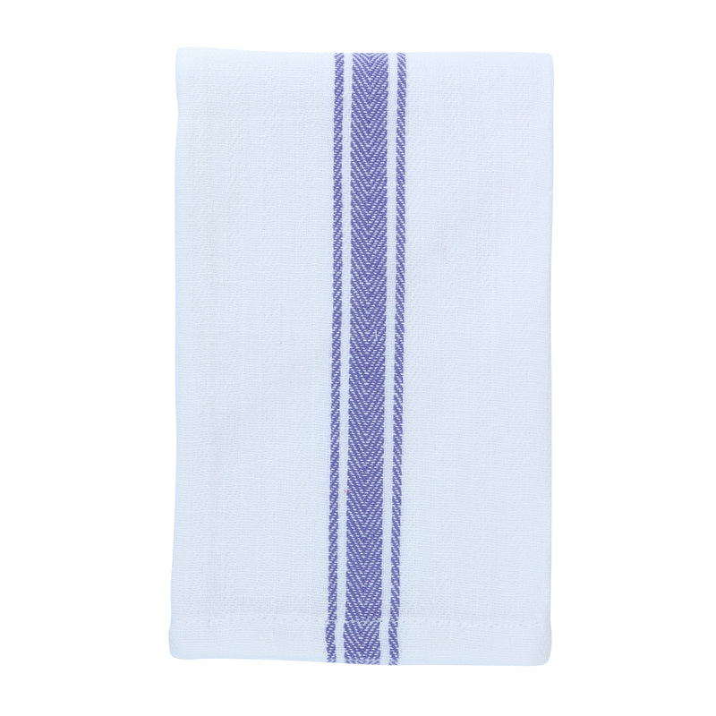 The Herringbone Tea Towel, Case of 144, Cotton, 15x25 in., Center Stripe on White, Six Colors