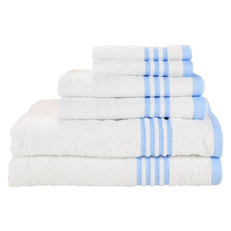 Pure Living Washcloth + Hand + Bath Towel Set of 6Pc White New