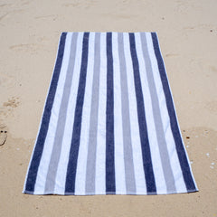 Cabo Cabana Oversized Beach Towels, 30x70 in., Soft Ring Spun Cotton, Six Stripe Color Combos, Buy a Set of 4 or a Case of 24