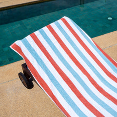 Cabo Cabana Oversized Beach Towels (30x70, Bulk Case of 24), Soft Ringspun Cotton Striped Beach Towel, Pool Towel, Bath Towel