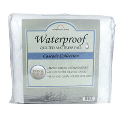 Cascade Waterproof Mattress Pad, Hypoallergenic, 15” Deep Fitted Skirt, Quilted Microfiber Top Layer, Multiple Bed Sizes Available