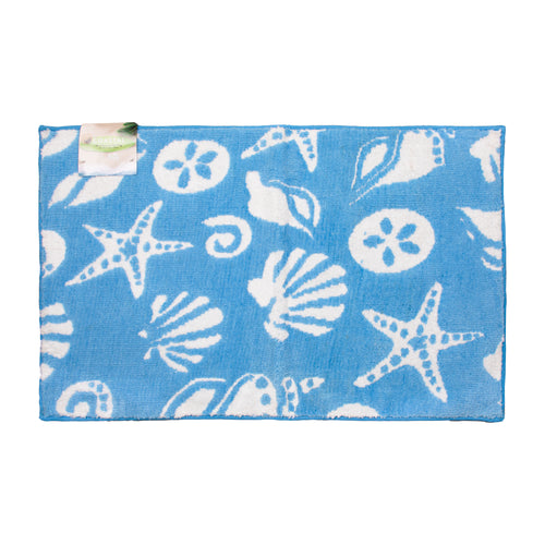 Resort Collection Plush Shag Chenille Bath Mat Marine Blue