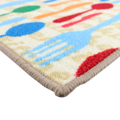 Sloppy Chef Printed Kitchen Rug - 18 x 30 in - Cutlery Design