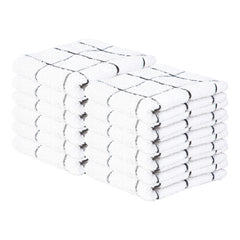 Bulk Case of 144 Cook’s Cotton Dishcloths, 12x12 in., Cotton, Windowpane Stripes on White, Buy a 12-Pack or a Bulk Case of 144