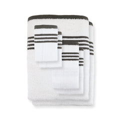 Case of 36 Metro Bathroom Towels (6 of Each Color, Size Options) - Plush Soft Ring-Spun Cotton - Striped