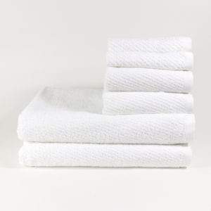 Fast Dry Zero-Twist 6-Piece Bath Towel Set, 2 Washcloths, 2 Hand Towels and 2 Bath Towels, Ring Spun Cotton, Color, Size: Case of 12 Sets, Yellow