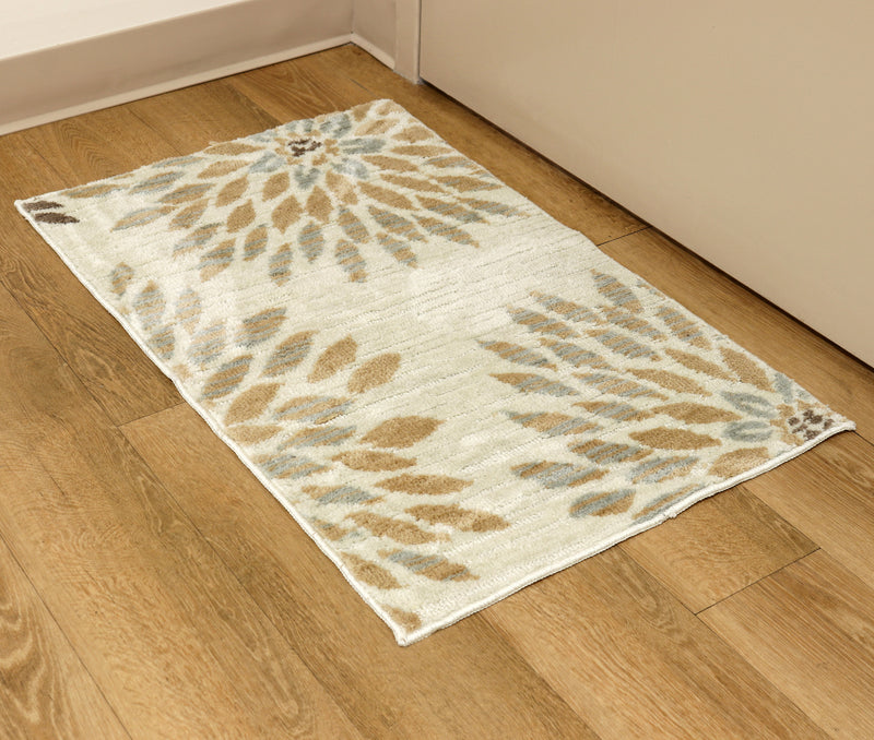 Artistry Area Rug - 20 x 34 - Floral Design- Microfiber Material with Skid-Resistant Backing