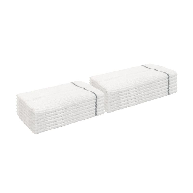 Ribbed Cotton Bar Mop Kitchen Towels, 16x19 in., White with Choice of Six Stripe Colors, Bulk Case of 216