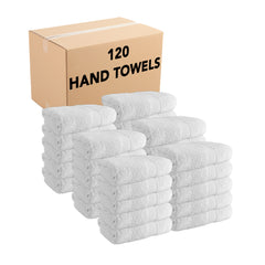 Elite Pearl Hospitality Hand Towels, 16x27in., White Blended Cotton, Buy a Case of 48 or 120