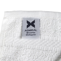 Admiral Hospitality Washcloths, Case of 300, 12x12 in. or 13x13 in., White Blended Cotton