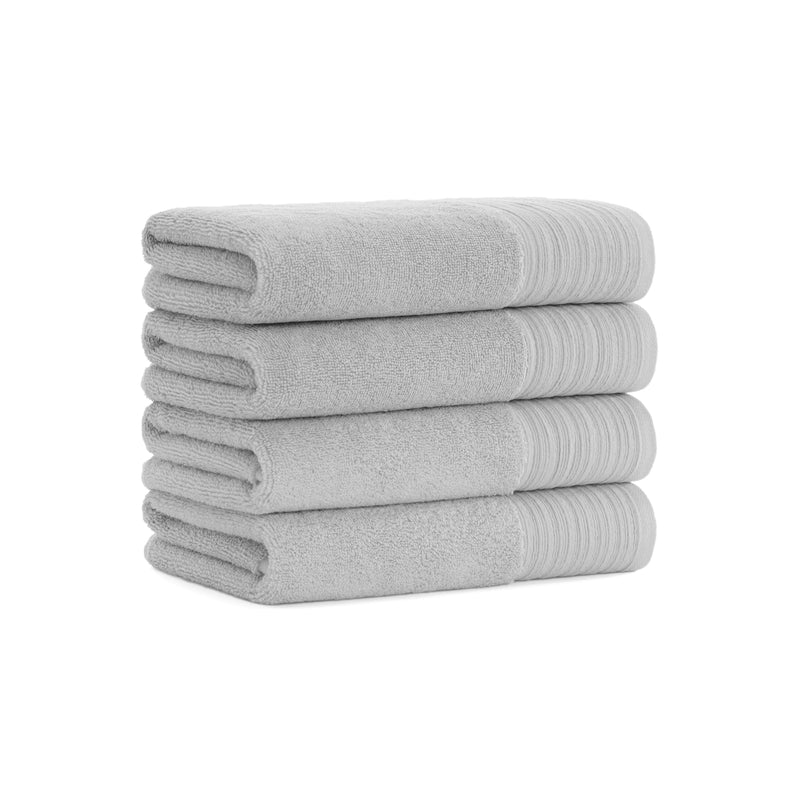 Aston and Arden Anatolia Turkish Hand Towels (4 Pack), 18x32, 600 GSM, Woven Linen-Inspired Dobby, Ring Spun Combed Cotton, Low Twist
