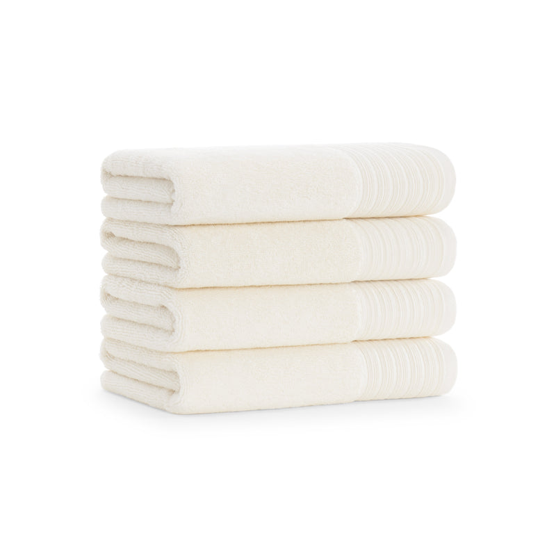 Aston and Arden Anatolia Turkish Hand Towels (4 Pack), 18x32, 600 GSM, Woven Linen-Inspired Dobby, Ring Spun Combed Cotton, Low Twist