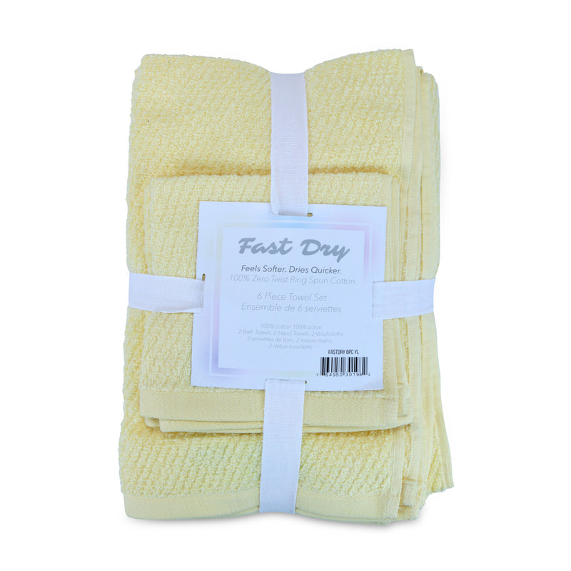 6-Piece Luxury Bath Towel Set: Includes 2 Bath Towels, 2 Hand Towels & 2  Washcloths. Made from 100% Soft Cotton