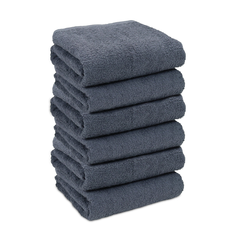 Large Salon Towels (12-Pack), Bleach-Safe, Cotton, 22x44 in., Charcoal Grey