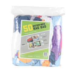 Case of 500 Microfiber Cleaning Rags: Assorted Colors, 12 x 12 (10 Bags of 50 Each)