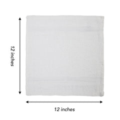 Elite Pearl Hospitality Washcloths, (Bulk Case of 300), 12x12 in., White Blended Cotton