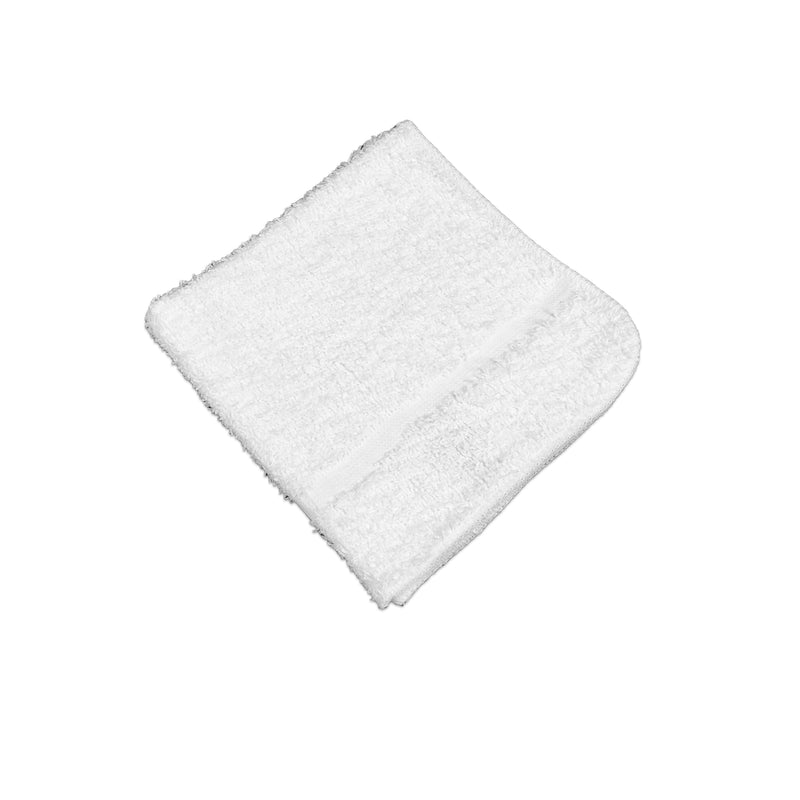 Elite Pearl Hospitality Washcloths, 12x12 in., White Blended Cotton, Buy a Case of 120 or 300