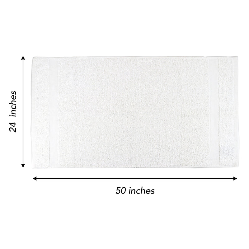 Elite Pearl Hospitality Bath Towels (Case of 24), 24x48 in. or 24x50 in., White Blended Cotton
