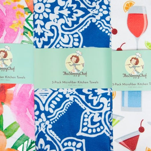 Sloppy Chef Designer Americana Kitchen Towel 2-Piece Sets (Bulk Case of 48  Sets), Cotton, 18x28 in., Assorted Colors and Patterns