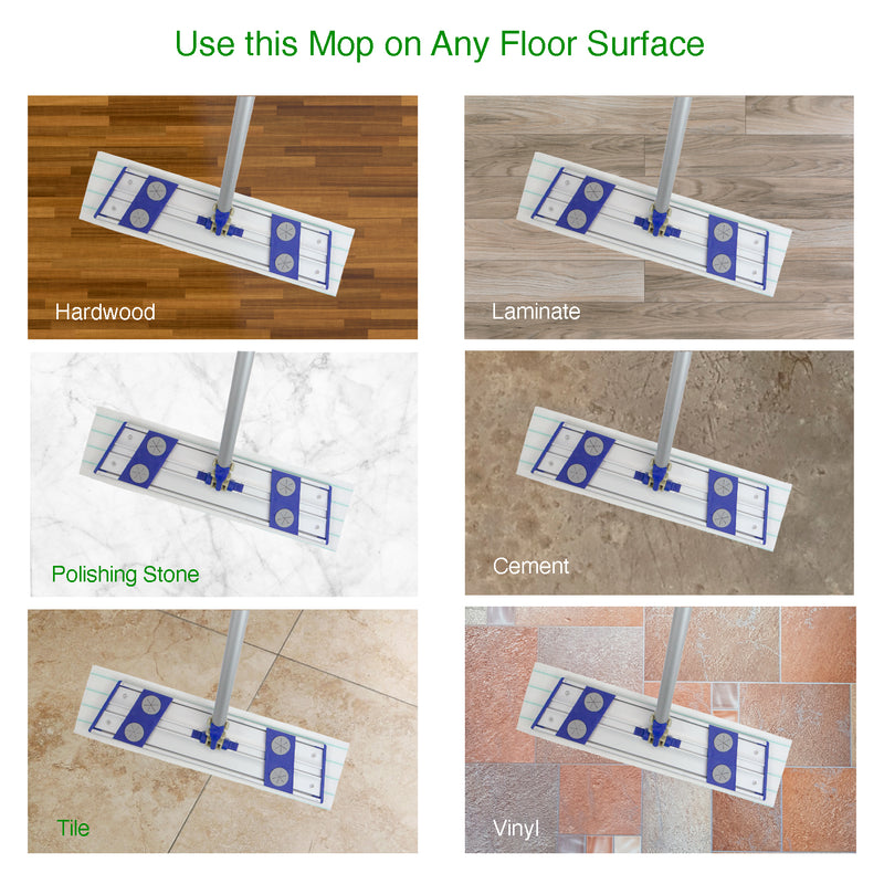 SmartPads Reusable Microfiber Mop Pads (18 Inch) in a Dispenser Box (30 mop pads)