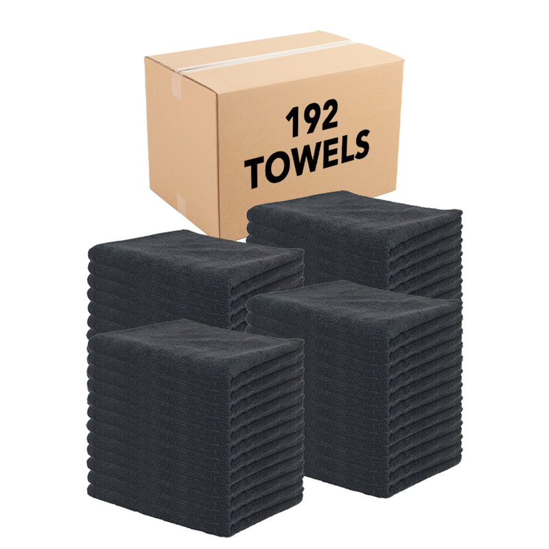 Bleach-Safe Microfiber Salon Towels with Silvadur™ Antimicrobial Treatment, 16x27, Black, Buy a 12-Pack or a Bulk Case of 192