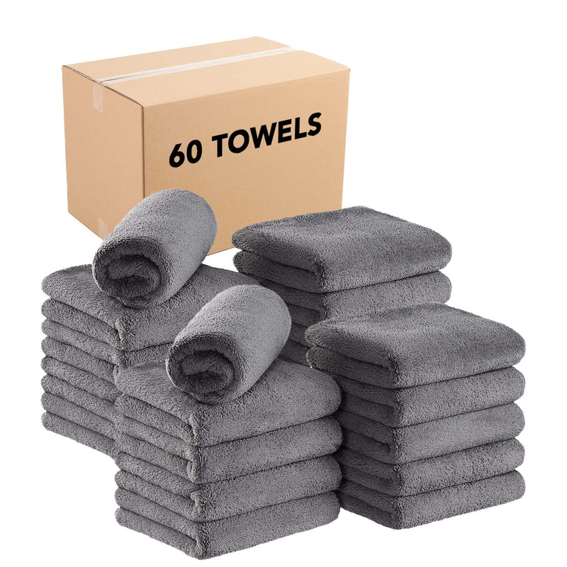 Bleach-Safe Microfiber Salon Towels, 16x27 in., Black, Buy A Set of 24 or Case of 192 - 24 Pack