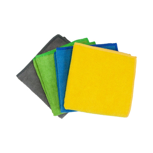 Bulk Lot of 50 Microfiber Cleaning Towel Rags - Assorted Colors 12 x 12  Reusable