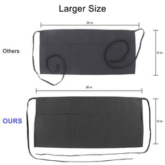 Waist Aprons for Servers with Three Patch Pockets and Adjustable Ties, Spun Polyester, Buy a 12-Pack or a Case of 48