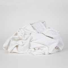 Bar Mop Terry Towel Rags, 14x17 to 16x19, Plain White and with Center Stripes, Perfect Cleaning Cloth Rags for Home, Garage, and Automotive