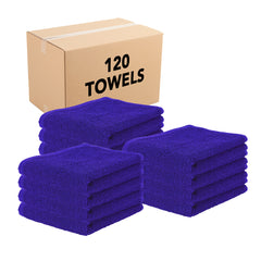 Case of 120 Plush Cotton Terry Cleaning Towels, 16 x 27 Inch, 4 Colors, Also in 12-Pack