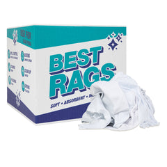 White Knit Cleaning Rags, Bulk Cloths for Multipurpose Cleaning Solutions, 14x14 to 20x20 in.