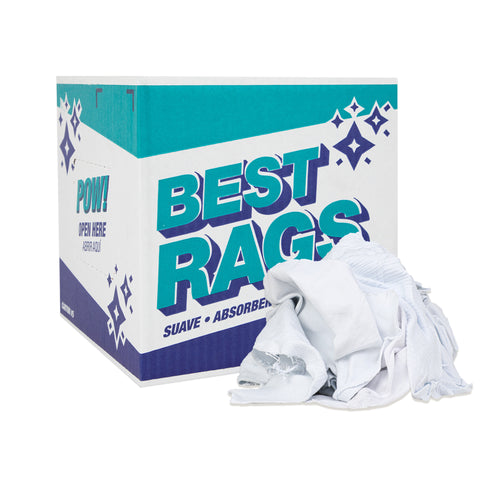 SupremePlus Recycled White Knit T-Shirt Rags – 25 Lb Bag (Approx. 175-225 Rags), Multipurpose Cleaning