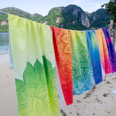 CASE of 24 Arkwright Mandala Microfiber Beach Towels (30x70 in.) - Oversized Beach Towel Lightweight for Spa, Bath, Pool