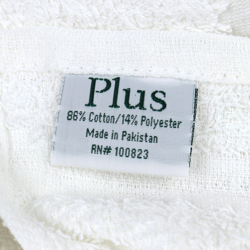 Plus Crescent White Bathroom Washcloths (60 Pack), Cotton Poly Blend, 12x12 in., White